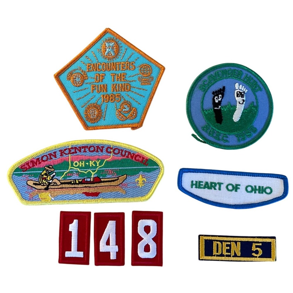 Vintage Boy Scouts Patches Simon Kenton Council 1985 1986 Retro Americana Den
